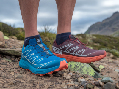 Welche trailrunning-schuhe von Salomon oder Hoka passen bei breiten füßen und schwacher dämpfung am besten für lange alpine läufe